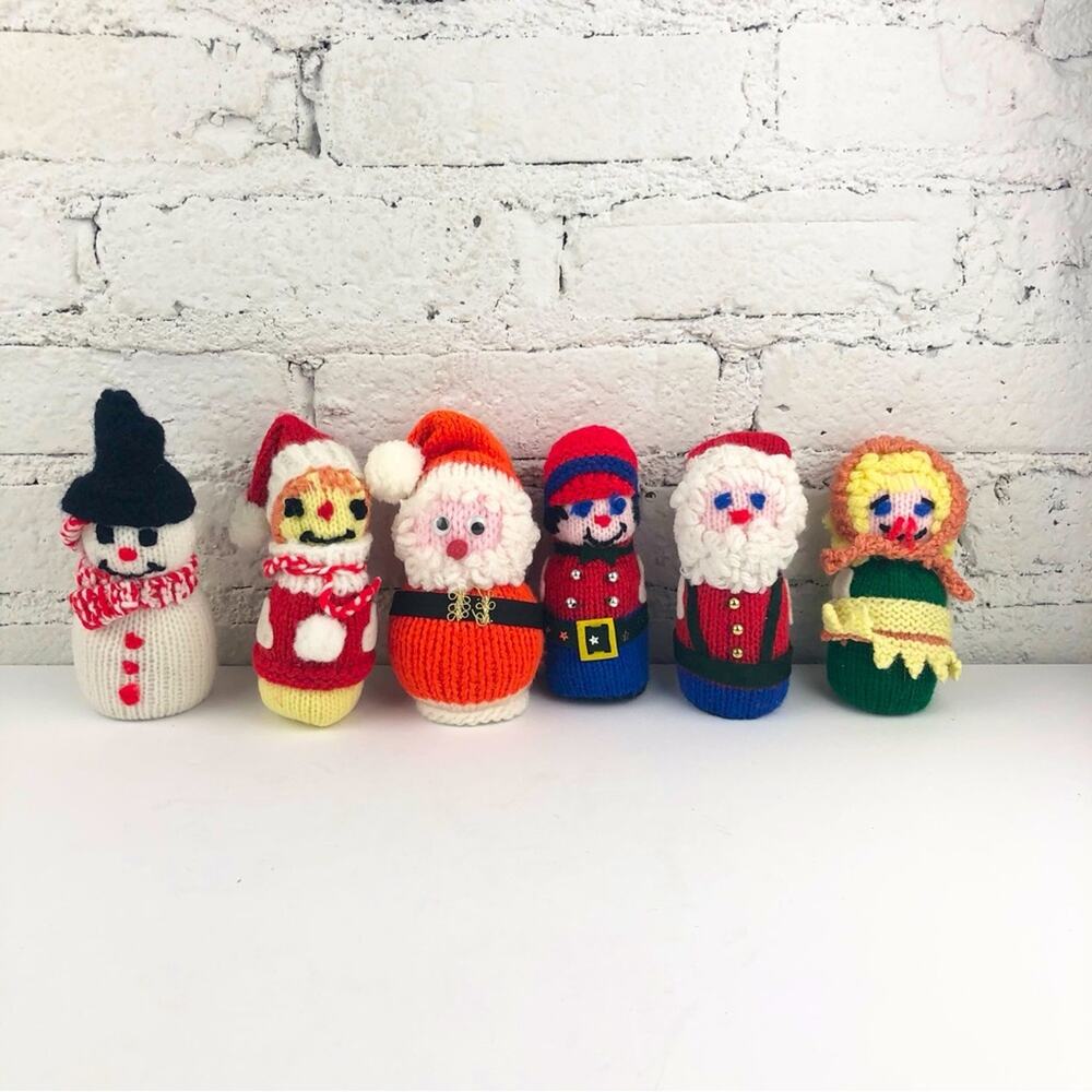 Vintage Handmade Crochet Santa & Friends